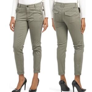 NWT 1822 Denim Cargo Twill Pants Recovery Stretch Taupe Gray Size 8